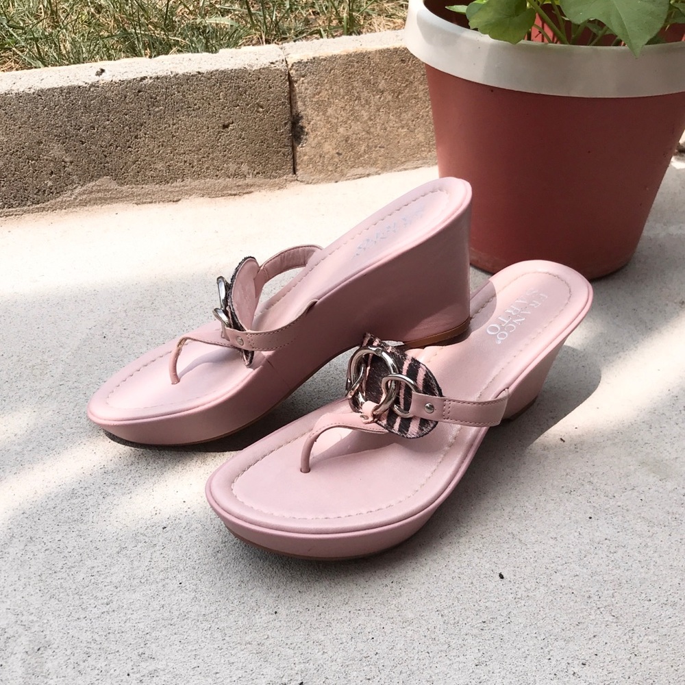 Franco Sarto Pink Wedge Sandals